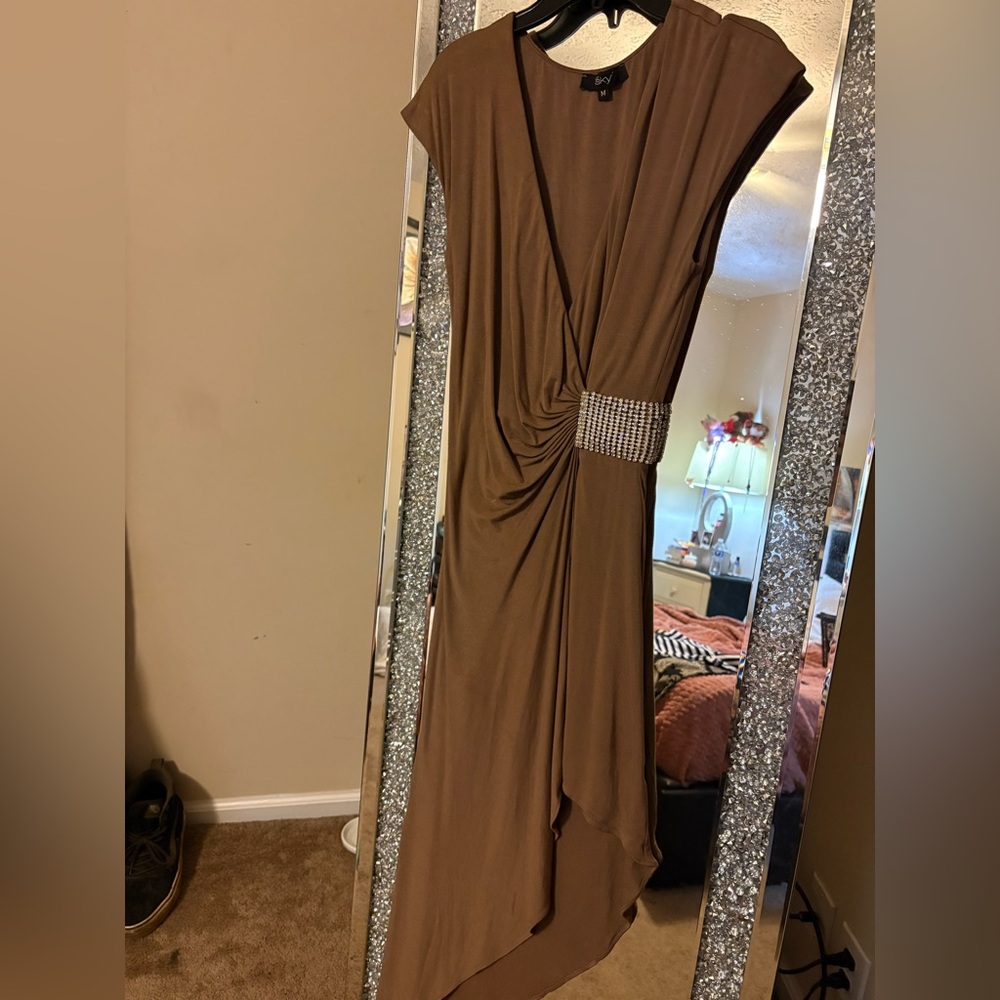 Sky Brown High Low Dress